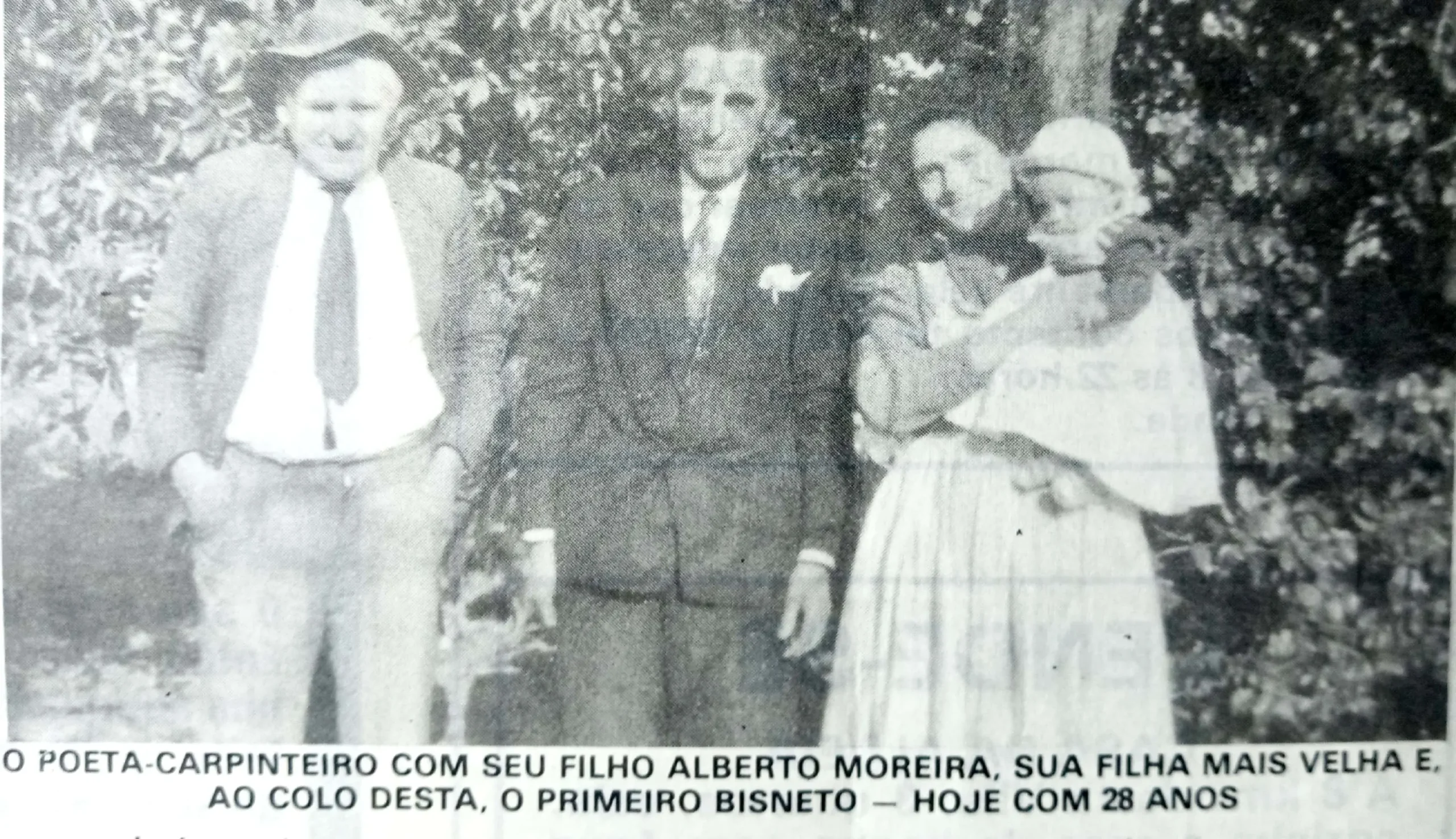Com o filho Alberto Moreira e o primeiro bisneto ao colo da filha mais velha.
