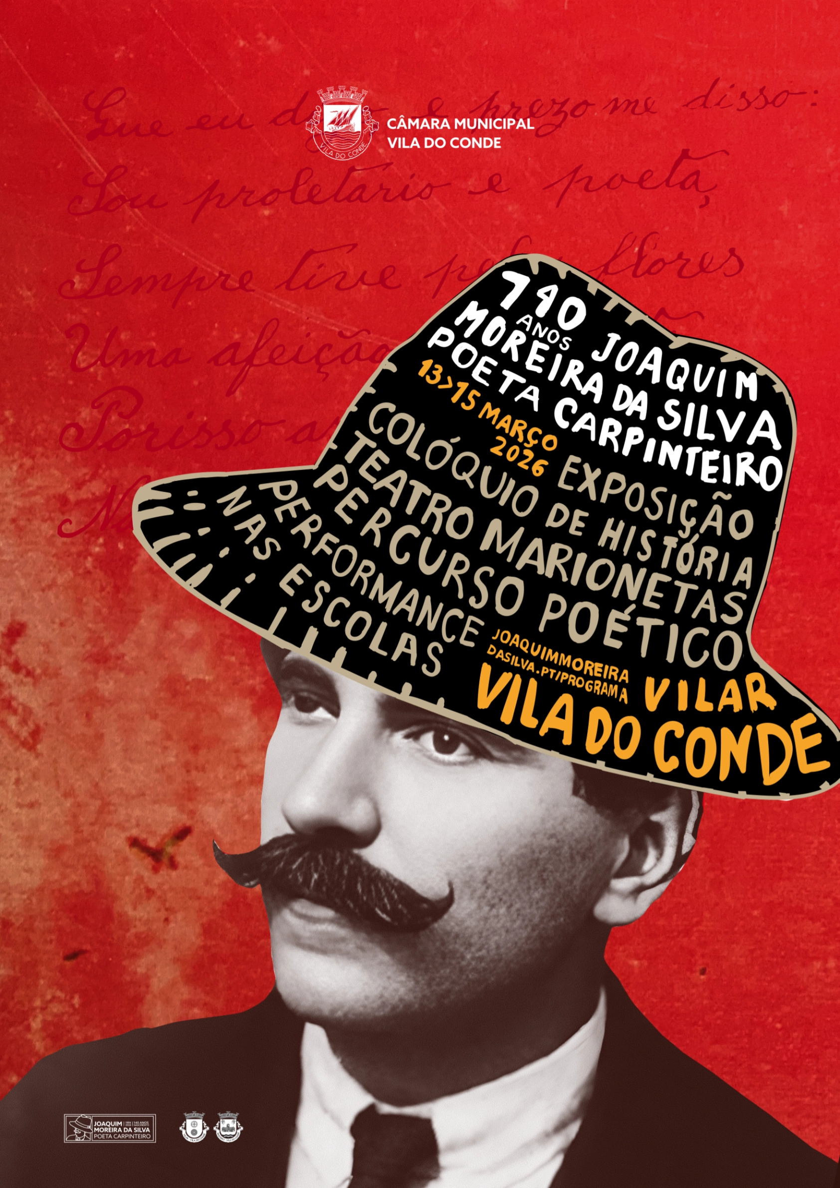 Cartaz das comemorações do 140.º aniversário de Joaquim Moreira da Silva
